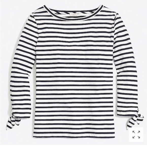 J Crew stripe tie sleeve shirt - Picture 2 of 14